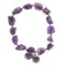 Earth&#x27;s Jewels Semi-Precious Amethyst Natural Purple Bracelet, Circle Charm